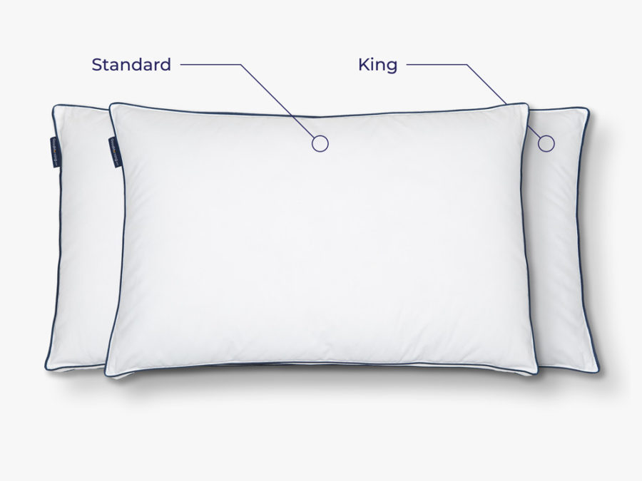 Top view showing the two available sizes of Adjustable Memory Foam Pillow: Standard and King